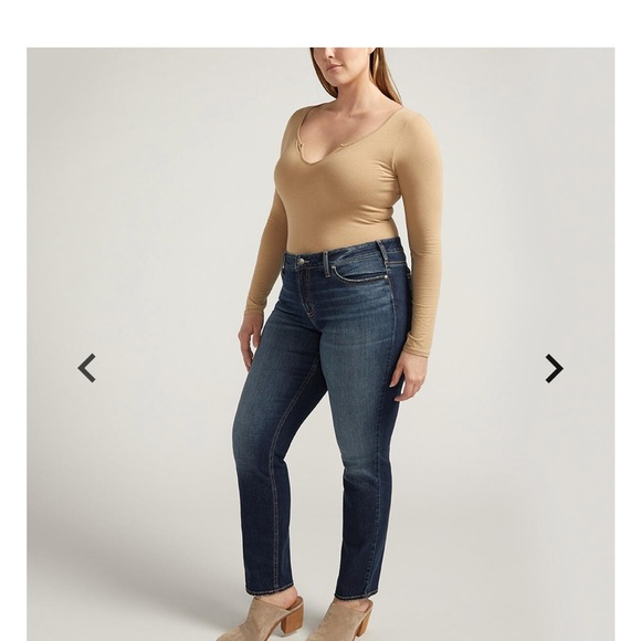 Silver Jeans Co. Suki Mid-rise Straight Leg Jeans Indigo Size 16 - Picture 3 of 13